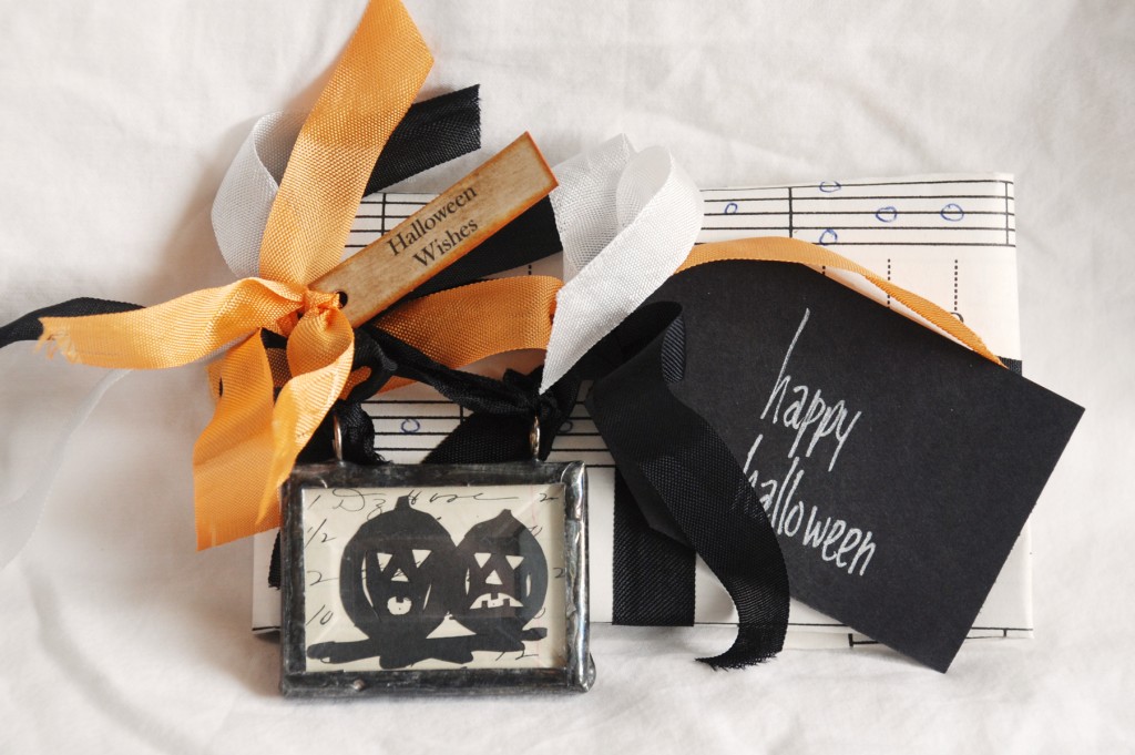 Silhouette Pumpkin, Soldered Ornament, Beveled Glass