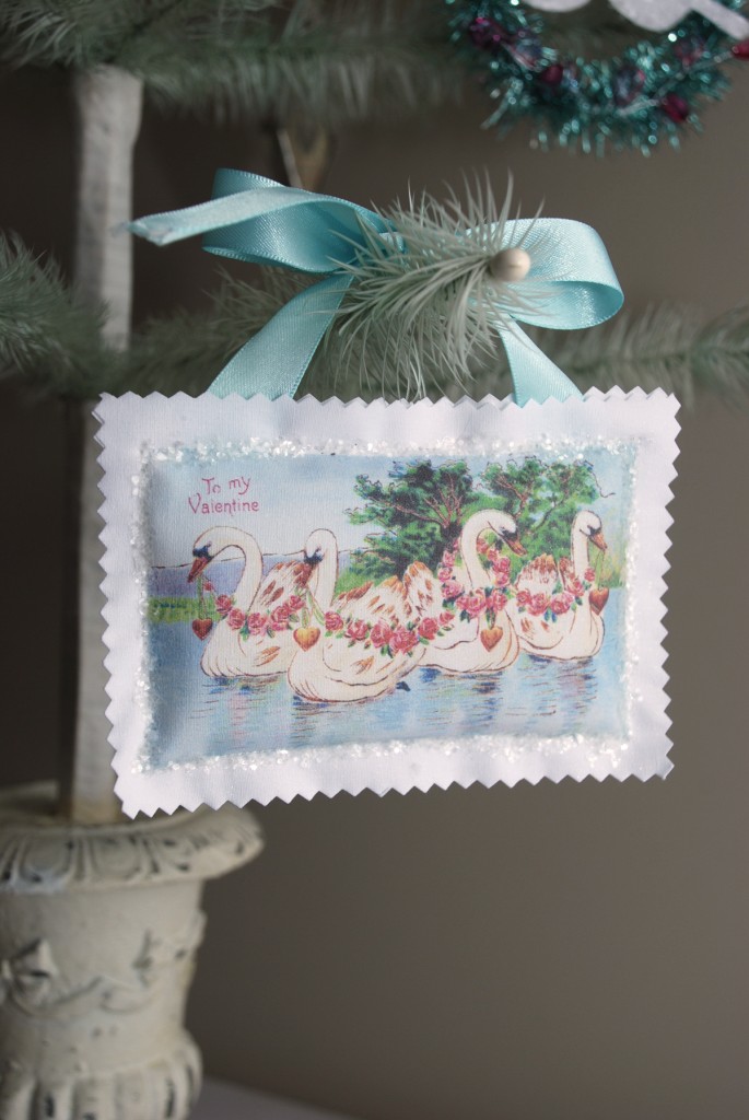 Valentine Swans Vintage Ornament Swap