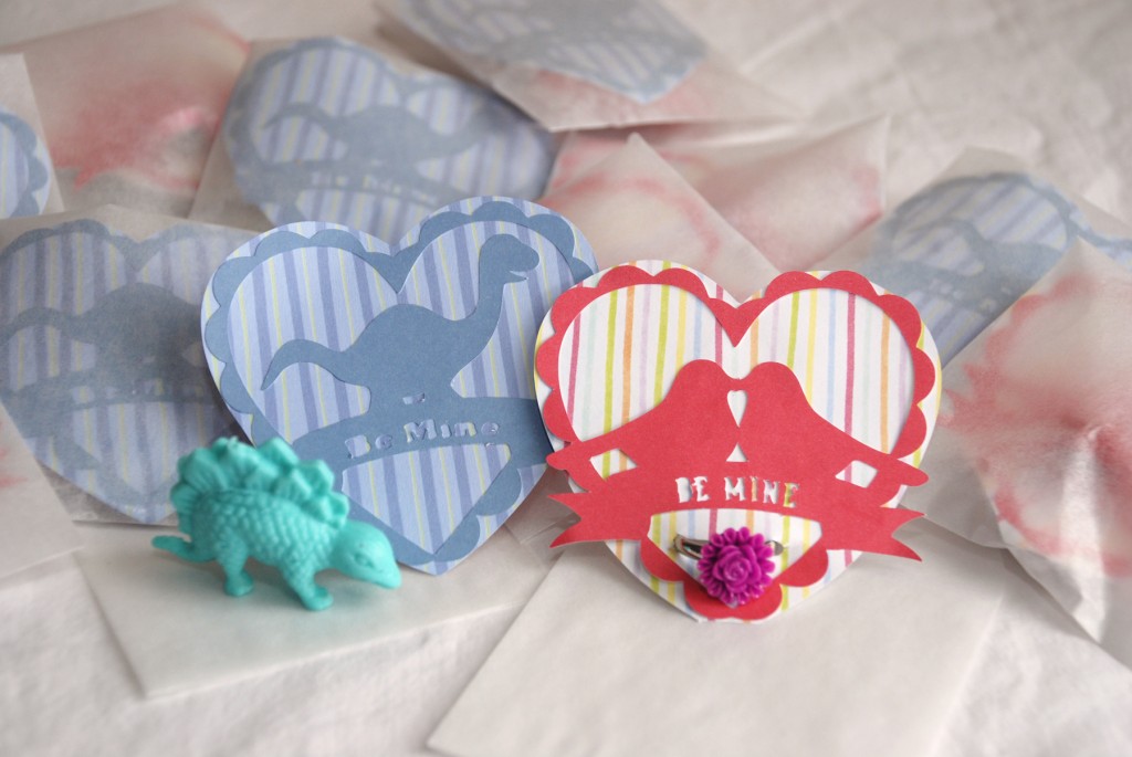 Dinosaur and Bird Valentine's Day Card