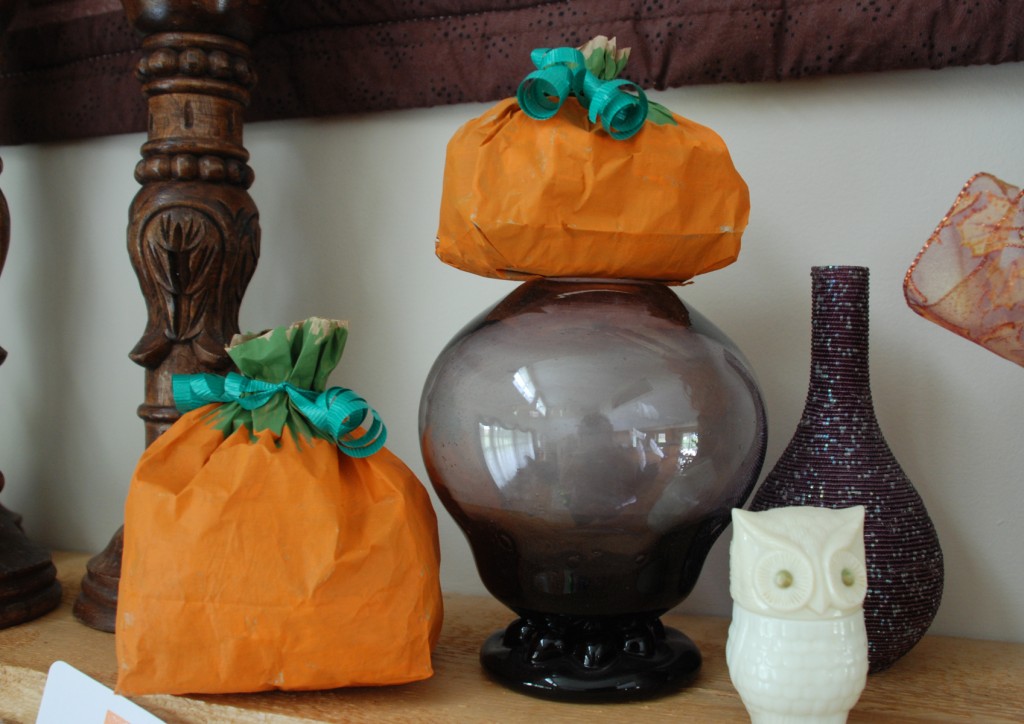 Orange Paper Lunch Bag pumpkin craft for kids