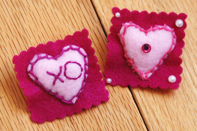 How To | Valentine Felt Heart Pin