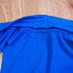 Another view of the collar pinned to the t-shirt edge.