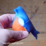 Stuffed Bird, Fiberfill Ornament