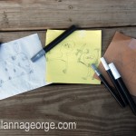 Measure your glass and cut a piece of paper so it will fit inside your glass. Use that paper to draw your picture on. Slide paper with picture into glass and use a piece of tape to secure picture temporarily to glass.