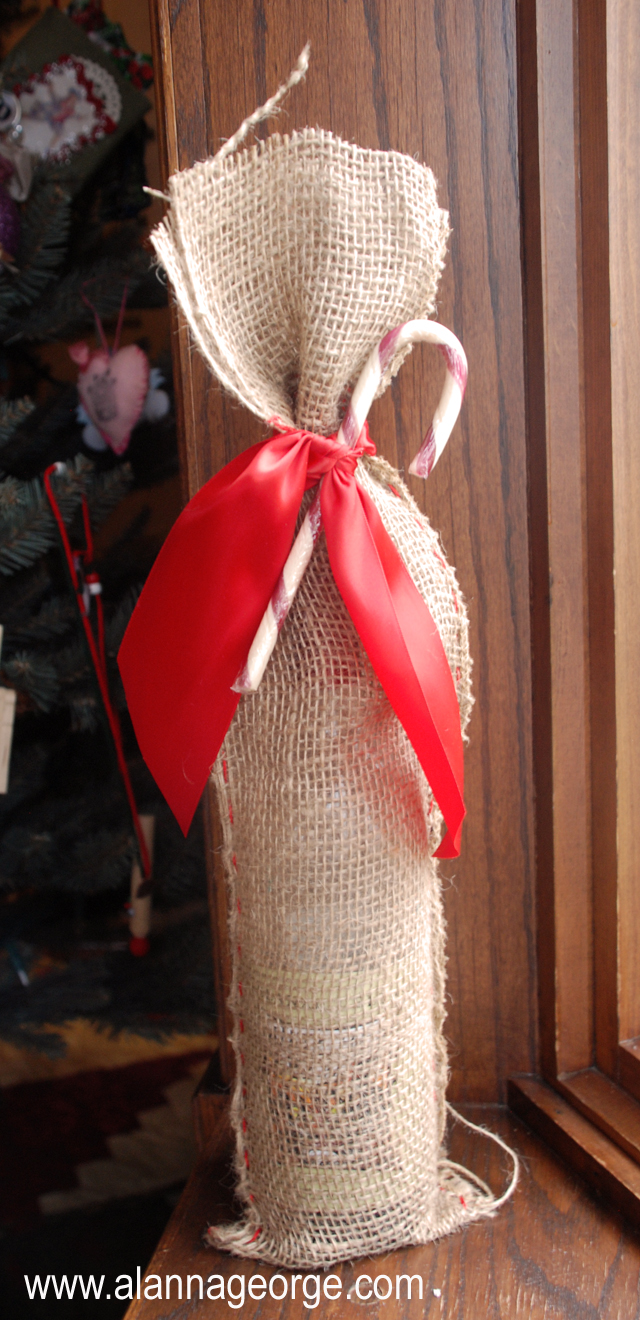 Handmade Holidays | Foam for the Holidays Burlap Wine Gift Bag