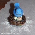 Complete gluing on all items that will sit inside the ornament. Let dry.